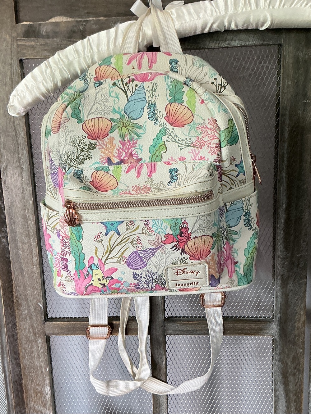 Loungefly Little Mermaid Pastel Floral Mini Backpack - Cream/Pastel